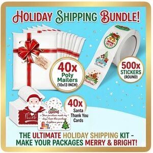 40 10x13 Poly Mailers, 40 Cards & 500 Stickers